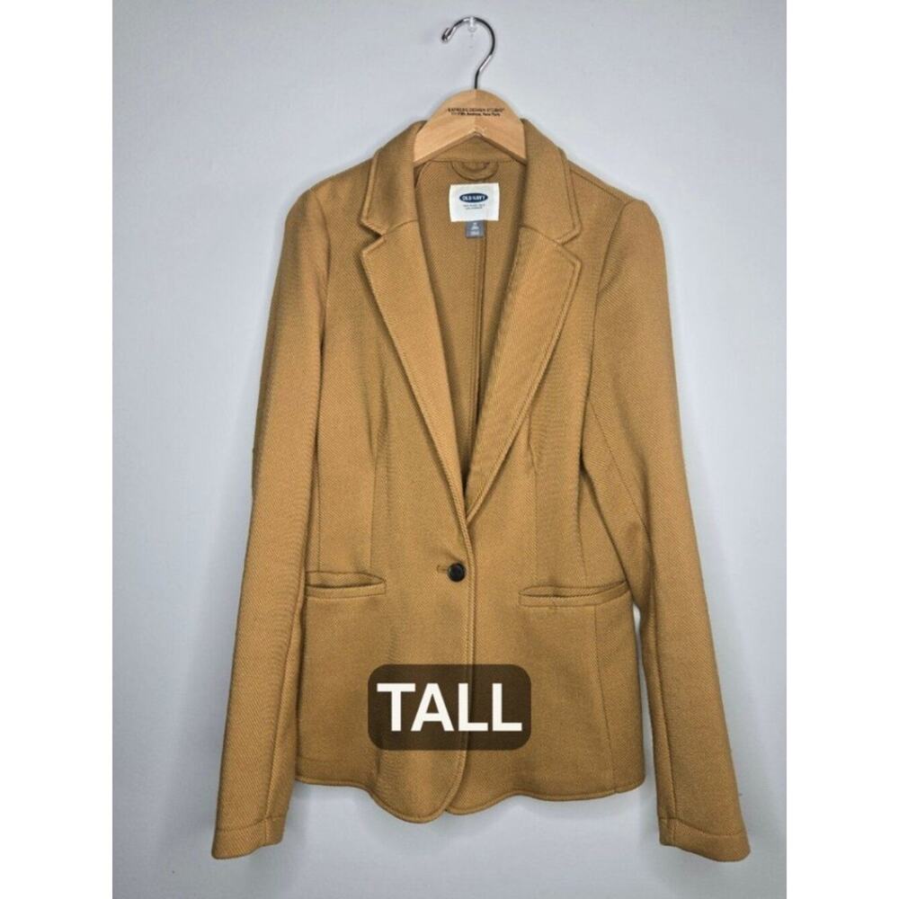 Old Navy Knit Blazer Camel Tan Single Button Tall M